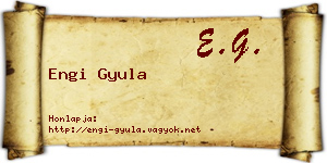 Engi Gyula névjegykártya